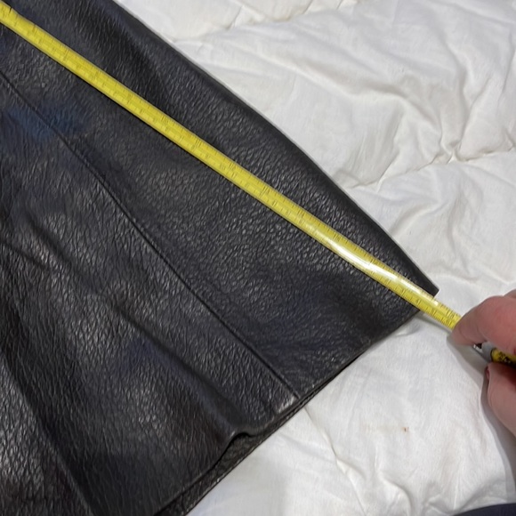 Lined black Leather skirt xsmall - Picture 3 of 5